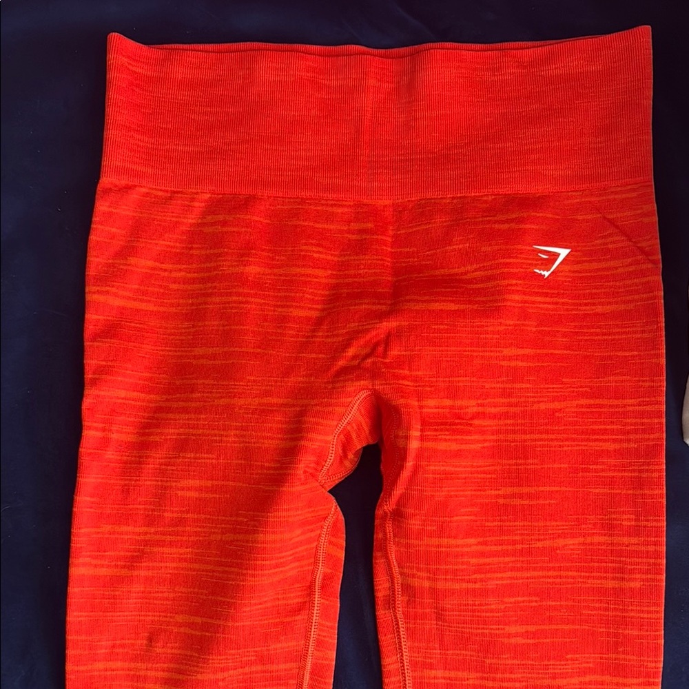 Gymshark Adapt Marl Seamless Leggings - Pepper Red/Zesty Orange